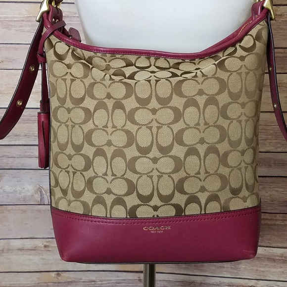 Coach Handbags - EUC Coach Legacy Signature Khaki/Mahogany #25380